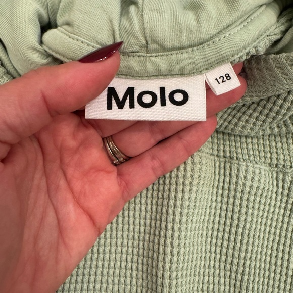 Molo Minelli Mint Waffle Knit Sweatshirt with Hood - Picture 5 of 9